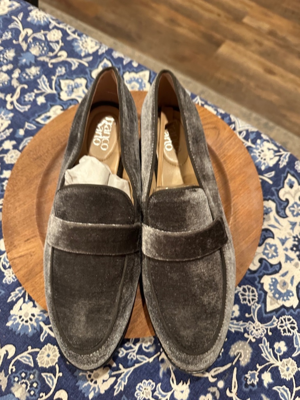 Franco Sarto Sparkle Velvet Penny Loafers in Gray - Picture 5 of 5